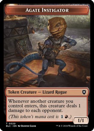 Agate Instigator // Rabbit Double-Sided Token [Commander: Bloomburrow]