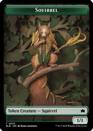 Squirrel // Darkstar Augur Double-Sided Token - [Bloomburrow] Foil
