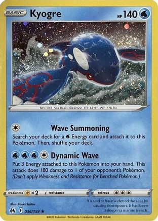 Kyogre (Pixel Holo) 036/159 [Miscellaneous Cards & Products]  - Holofoil
