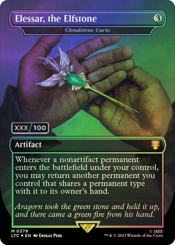 Elessar, the Elfstone - Cloudstone Curio (Serial Numbered) (Borderless) [Tales of Middle-earth Commander] / Elessar, the Elfstone Foil