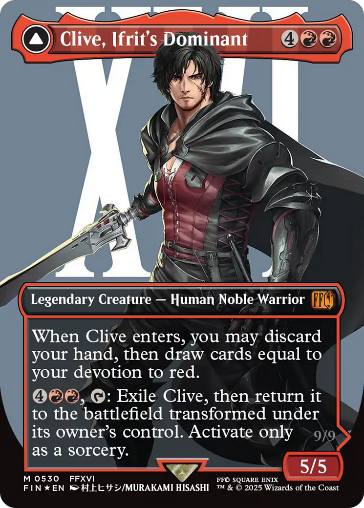 Clive, Ifrit's Dominant (Borderless) (Surge Foil) (0530): (enchantment) [FINAL FANTASY] Foil