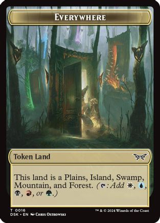 Everywhere // Copy Double-Sided Token [Duskmourn: House of Horror] Foil
