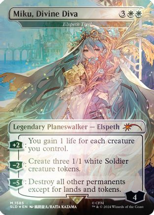 Miku, Divine Diva - Elspeth Tirel (Rainbow Foil) [Secret Lair Drop Series] Foil