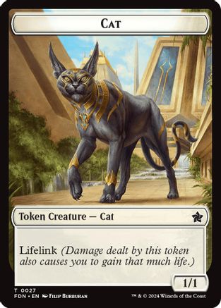Cat (0027) // Phyrexian Goblin Double-Sided Token - Foundations