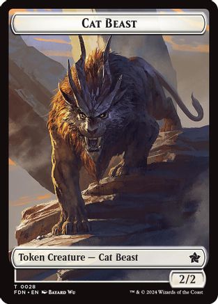 Cat Beast // Dragon (0017) Double-Sided Token - Foundations