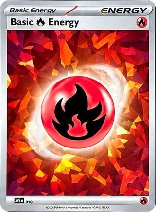 Basic Fire Energy - 10 (Cracked Ice Holo) [SVE Scarlet & Violet Energies] - Holofoil