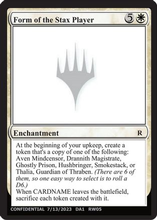 Form of the Stax Player [Un-Known Event Playtest Cards]