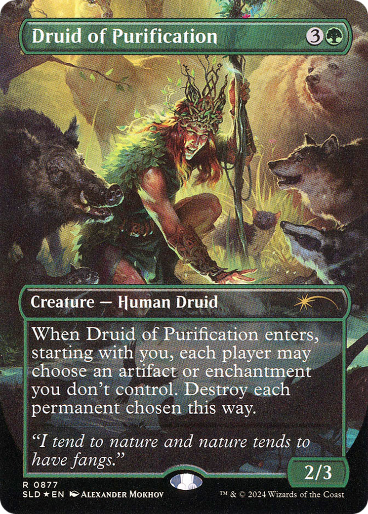 Druid of Purification (Rainbow Foil) (Borderless) [Secret Lair Drop] Foil