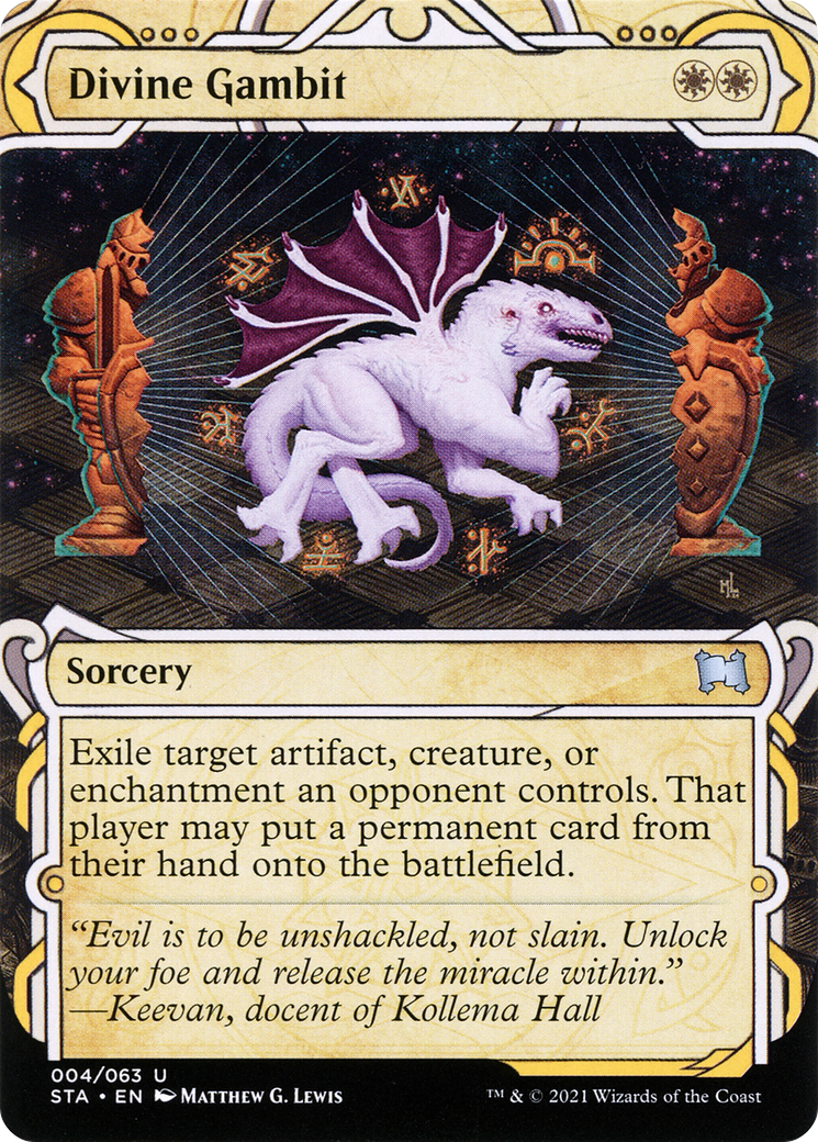 Divine Gambit: (Showcase) (Borderless) [Strixhaven Mystical Archive] Foil