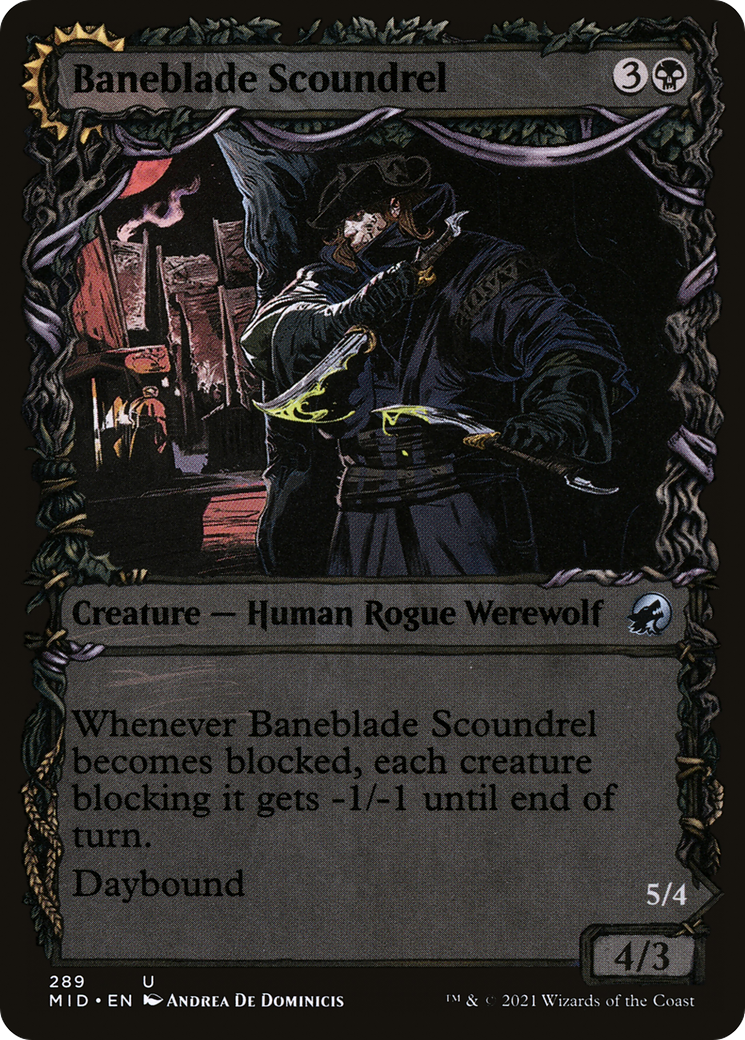 Baneblade Scoundrel (Showcase) - Innistrad: Midnight Hunt: (Showcase, Double Faced Transform)