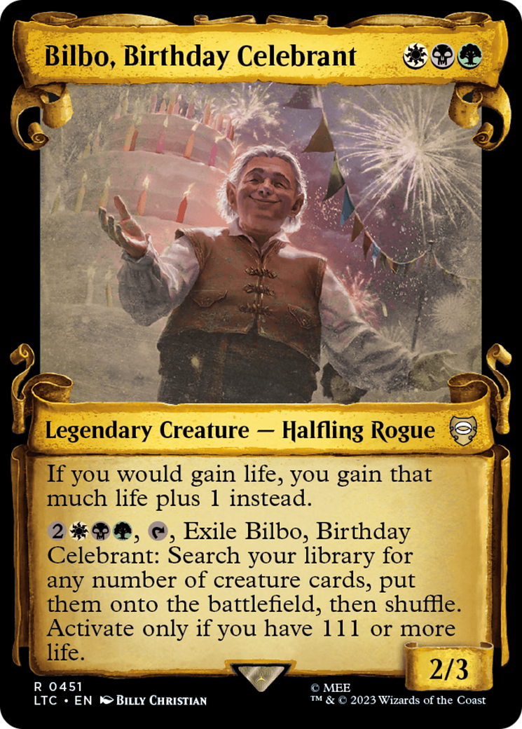Bilbo, Birthday Celebrant (Showcase Scrolls) - Tales of Middle-earth Commander: (Showcase)