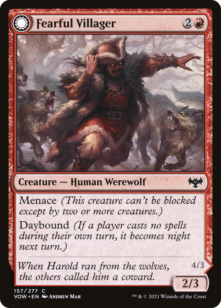 Fearful Villager: (Double Faced Transform) [Innistrad: Crimson Vow]