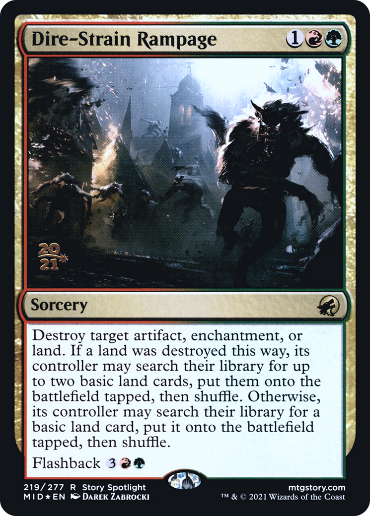Dire-Strain Rampage [Innistrad: Midnight Hunt Promos] Foil