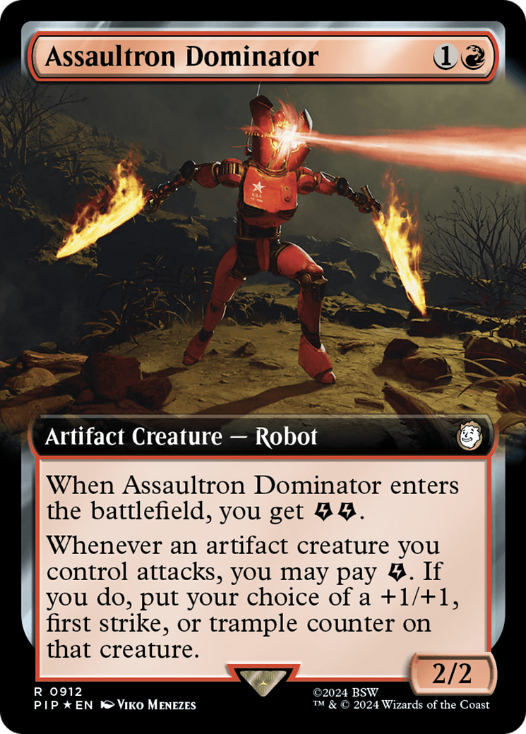 Assaultron Dominator (Extended Art) (Surge Foil) - [Fallout]: (Extended Art) Foil