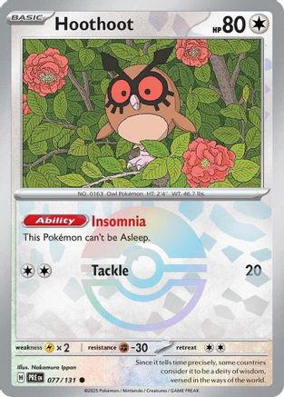 Hoothoot (Poke Ball Pattern) 077 [SV Prismatic Evolutions]  - Holofoil