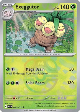 Exeggutor (Master Ball Pattern) 002 [SV Prismatic Evolutions]  - Holofoil