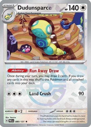 Dudunsparce (Master Ball Pattern) 080 [SV Prismatic Evolutions]  - Holofoil