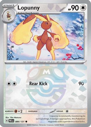 Lopunny (Master Ball Pattern) 084 [SV Prismatic Evolutions]  - Holofoil