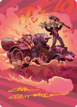 Burner Rocket Art Card (Gold-Stamped Signature) - Art Series: Aetherdrift