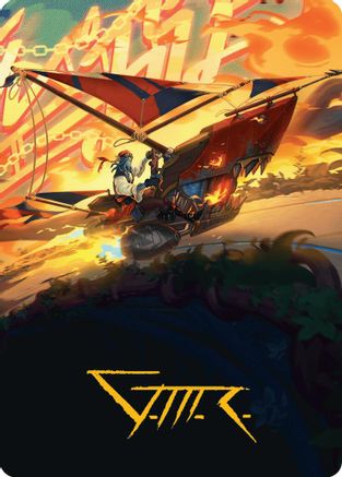 Boosted Sloop Art Card (Gold-Stamped Signature) - Art Series: Aetherdrift