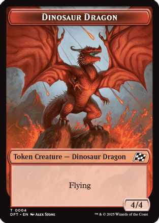 Dinosaur Dragon // Treasure Double-Sided Token [Aetherdrift]