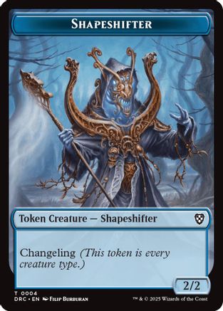 Shapeshifter // Zombie (0003) Double-Sided Token [Aetherdrift Commander Tokens]