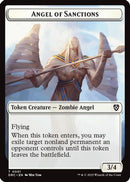 Angel of Sanctions // Zombie (0003) Double-Sided Token - Commander: Aetherdrift