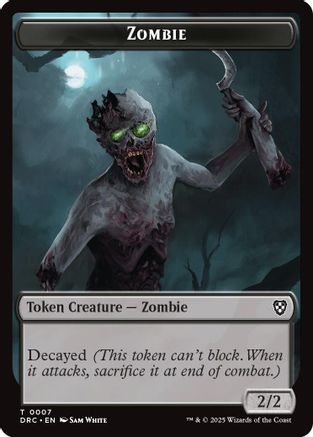Zombie (0007) // Zombie (0003) Double-Sided Token [Aetherdrift Commander Tokens]