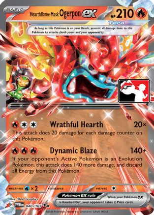 Hearthflame Mask Ogerpon ex - 040/167 [Prize Pack Series Cards] - Holofoil
