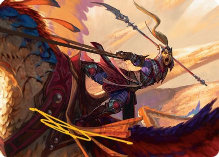 Dragonback Lancer Art Card (3/54) (Gold-Stamped Signature) [Art Series: Tarkir: Dragonstorm]