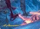 Dragonback Assault Art Card (22/54) (Gold-Stamped Signature) [Art Series: Tarkir: Dragonstorm]
