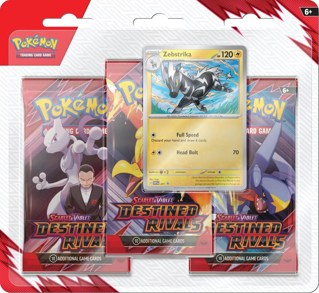 最も完璧な Scarlet & Violet: Destined Rivals - 3 Pack Blister (Zebstrika) ポケモンカードゲーム