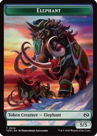 Elephant // Treasure  Double-Sided Token [Tarkir: Dragonstorm]