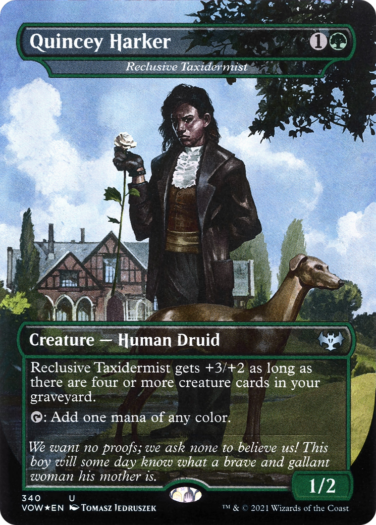 Quincey Harker - Reclusive Taxidermist - [Innistrad: Crimson Vow] / Quincey Harker (Borderless)