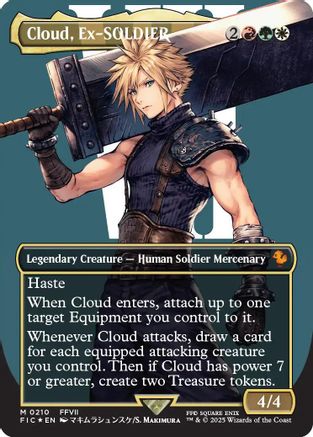 Cloud, Ex-SOLDIER (Borderless) (Surge Foil) [Commander: FINAL FANTASY] Foil