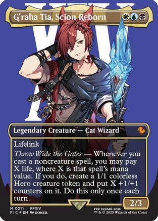G'raha Tia, Scion Reborn (Borderless) (Surge Foil) [Commander: FINAL FANTASY] Foil