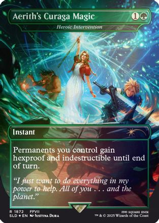 Aerith's Curaga Magic - Heroic Intervention (Rainbow Foil) - Secret Lair Drop Series Foil
