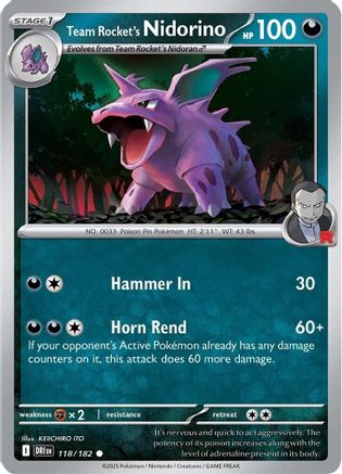 Team Rocket's Nidorino - 118/182 [SV10: Destined Rivals]