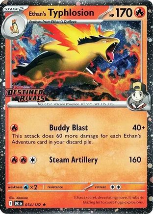 Ethan's Typhlosion - 34/182 (Prerelease) [Miscellaneous Cards & Products] - Holofoil