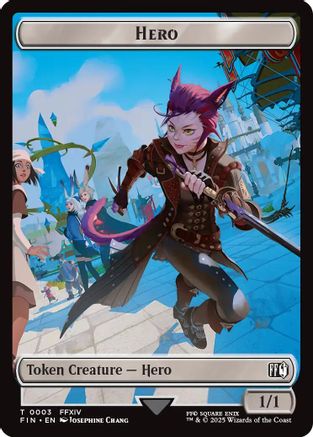 Hero (0003) // Wizard (0014) Double-Sided Token [FINAL FANTASY]