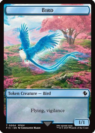 Bird // Hero (0028) Double-Sided Token (Surge Foil) - Commander: FINAL FANTASY Foil