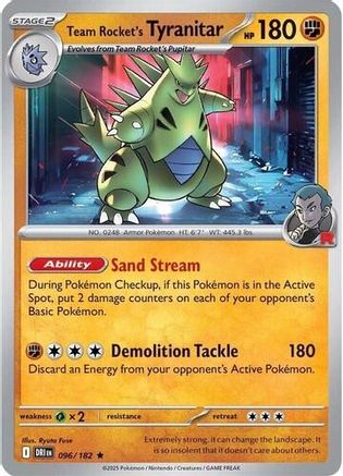 Team Rocket's Tyranitar - 96/182 (Non-holo) [Deck Exclusives]