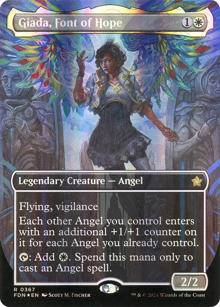 Giada, Font of Hope (Borderless) (Mana Foil) [Foundations] Foil