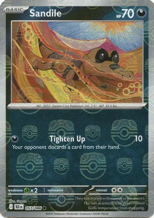 Sandile - 57/086 (Master Ball Pattern) [SV: Black Bolt] - Holofoil