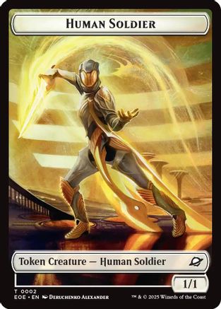 Human Soldier // Lander (0008) Double-Sided Token [Edge of Eternities]