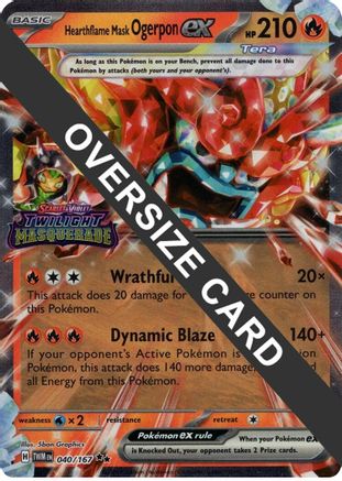 Hearthflame Mask Ogerpon ex (Twilight Masquerade Stamp) 040 [Jumbo Cards]  - Holofoil