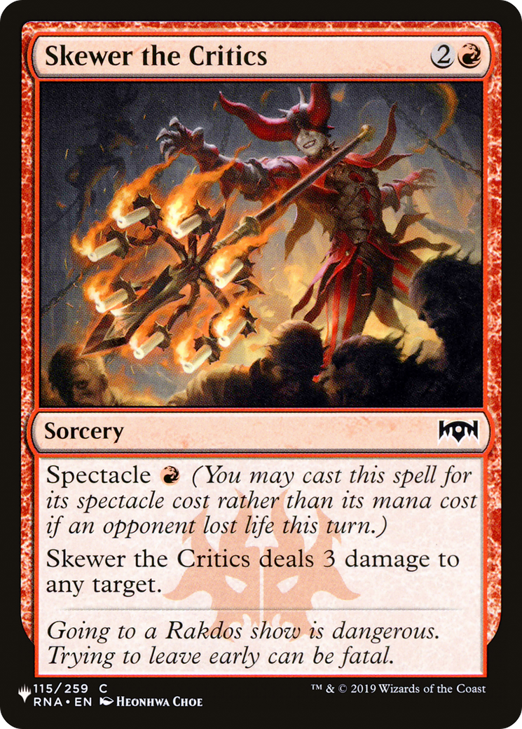 Skewer the Critics - [The List]