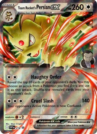 Team Rocket's Persian ex - 218 [SV Scarlet & Violet Promo Cards] - Holofoil