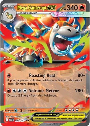 Mega Camerupt ex 022/132 [ME01 Mega Evolution]  - Holofoil
