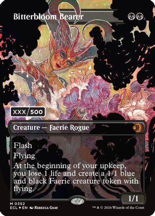 Bitterbloom Bearer (Borderless) (Serial Numbered) - Lorwyn Eclipsed Foil